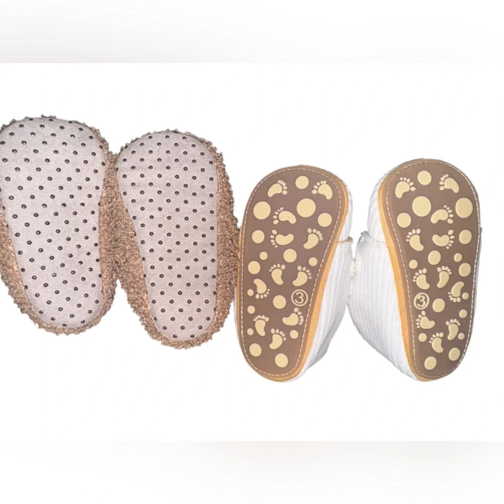 Bear 🐻 Baby Shoes Set - White and Brown